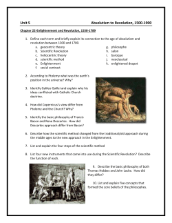 Unit 5 Absolutism to Revolution, 1500-1900
