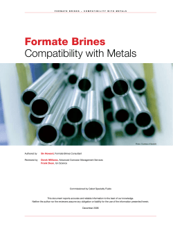 Formate Brines Compatibility with Metals