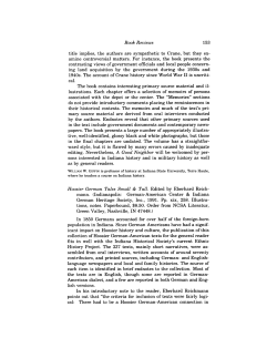 Book Reviews Hoosier German Tales Small