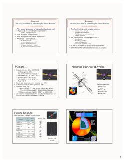 Pulsars&hellip; Neutron Star Astrophysics Pulsar Sounds