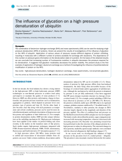 The influence of glycation on a high pressure denaturation of ubiquitin