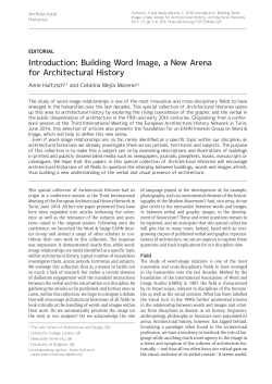 Introduction: Building Word Image, a New Arena for Architectural