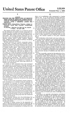 Process for the production of bromine derivatives of aromatic