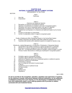 National Clearance and Settlement Systems Act