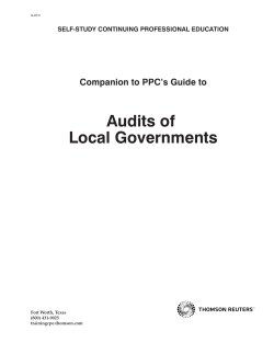 Audits of Local Governments - Checkpoint Learning