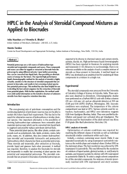 HPLC in the Analysis of Steroidal Compound Mixtures as Applied to