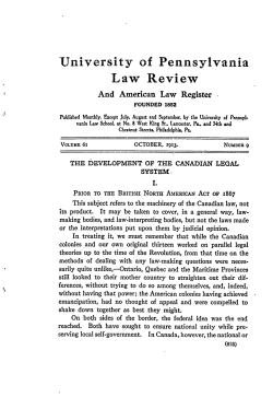 The Development of the Canadian Legal System