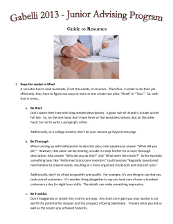 Guide to Resumes