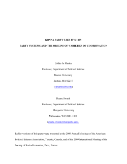 Gonna Party Like It`s 1899: Party Systems and the Origins of