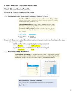 Chapter 6 Discrete Probability Distributions Ch6.1 Discrete Random
