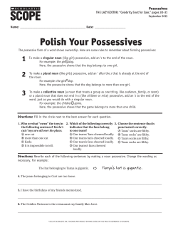 Polish Your Possessives