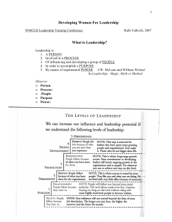 Developing Women For Leadership outline