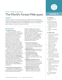 The World`s Forests Web-quest - School of Forest Resources