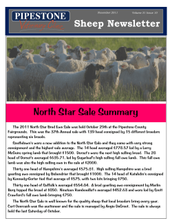 North Star Sale Summary - Pipestone Veterinary Services