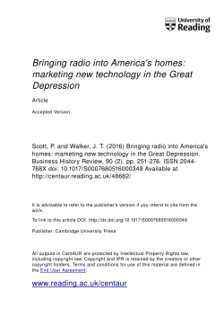 Bringing radio into America`s homes: marketing new technology in