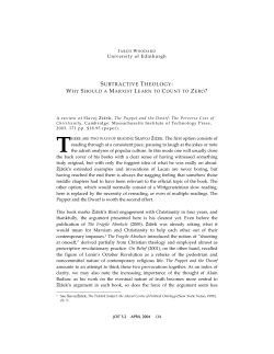 Subtractive Theology - Journal for Cultural and Religious Theory