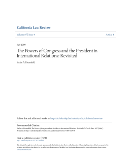 The Powers of Congress and the President in International Relations