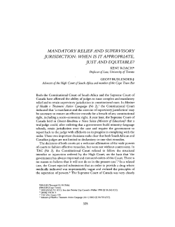 mandatory relief and supervisory jurisdiction: when is it appropriate