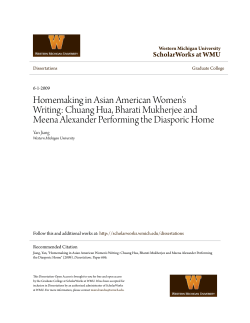 Homemaking in Asian American Women`s Writing