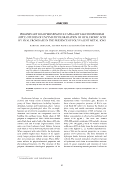 PRELIMINARY HIGH PERFORMANCE CAPILLARY