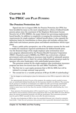 The PBGC and Plan Funding - Employee Benefit Research Institute