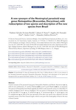 A new synonym of the Neotropical parasitoid wasp genus