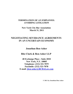 Negotiating Severance Agreements in an Uncertain Economy