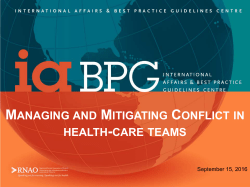 Managing and Mitigating Conflict in Health-care Teams