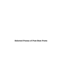 selected poems of post-beat poets