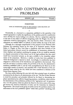 Foreword and Introductory Note on the National Labor Relations Act