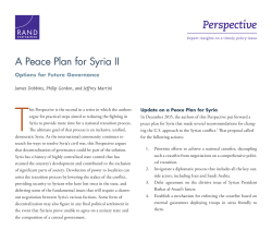 A Peace Plan for Syria II: Options for Future