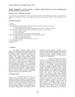869 PLASMA MEMBRANE CALCIUM ATPASES AS CRITICAL