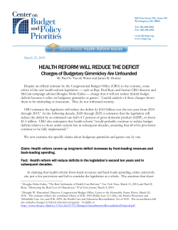 health reform will reduce the deficit