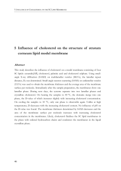5 Influence of cholesterol on the structure of stratum corneum lipid