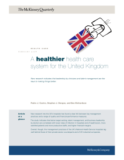 A healthier health care system for the United Kingdom