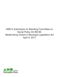 AMO`s Submission to Standing Committee on Social Policy On Bill