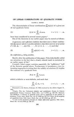 ON LINEAR COMBINATIONS OF QUADRATIC