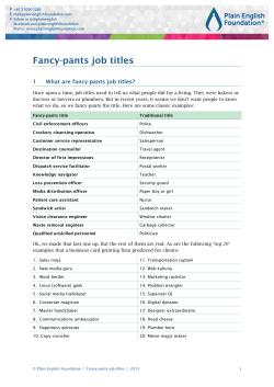 Fancy-pants job titles - Plain English Foundation