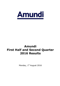 Amundi 2016 Half Year Results