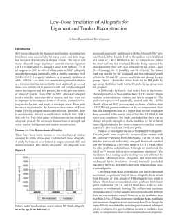Low-Dose Irradiation of Allografts for Ligament and Tendon