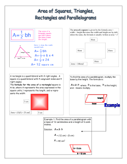 Area of Triangles, Squares, Rectangles and Parallelograms.pub