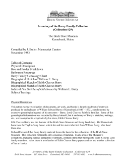 Inventory of the Barry Family Collection (Collection #29)