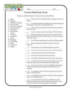 Income Matching Terms - Finance in the Classroom