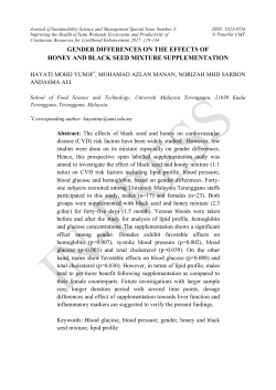 gender differences on the effects of honey and black seed mixture