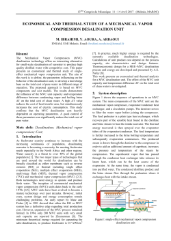 economical and thermal study of a mechanical vapor compression