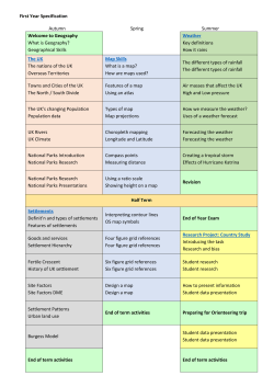 First Year Specification Autumn Spring Summer