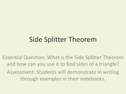 Side Splitter Theorem