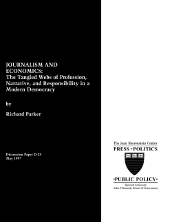 JOURNALISM AND ECONOMICS: The Tangled Webs of Profession