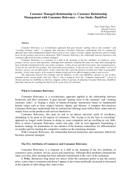 Customer Managed Relationship vs. Customer