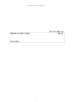 PHYSICAL EDUCATION SEC 32 SYLLABUS